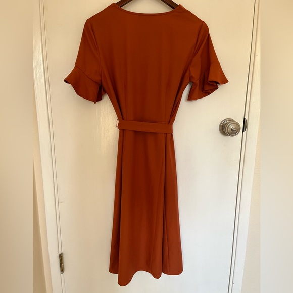 BOGO City Studio Burnt Orange Midi Dress - Picture 2 of 5